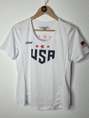 Zoot Team USA Performance Short Sleeve Shirt White Size M